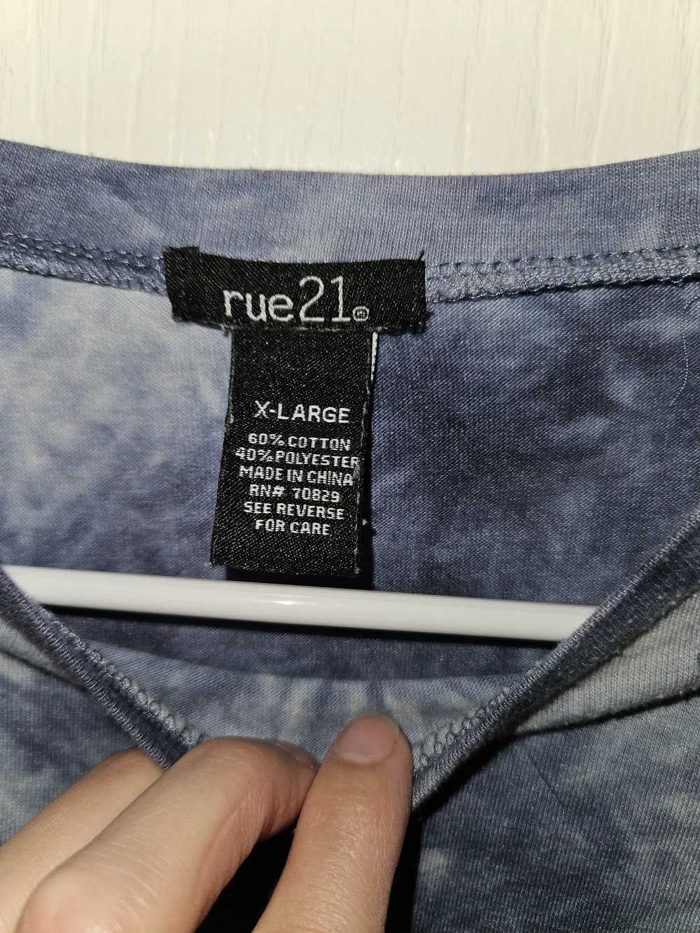 Rue21 Blue Tie-Dye Tshirt Dress Drawstring Side Ruching - Picture 3 of 4